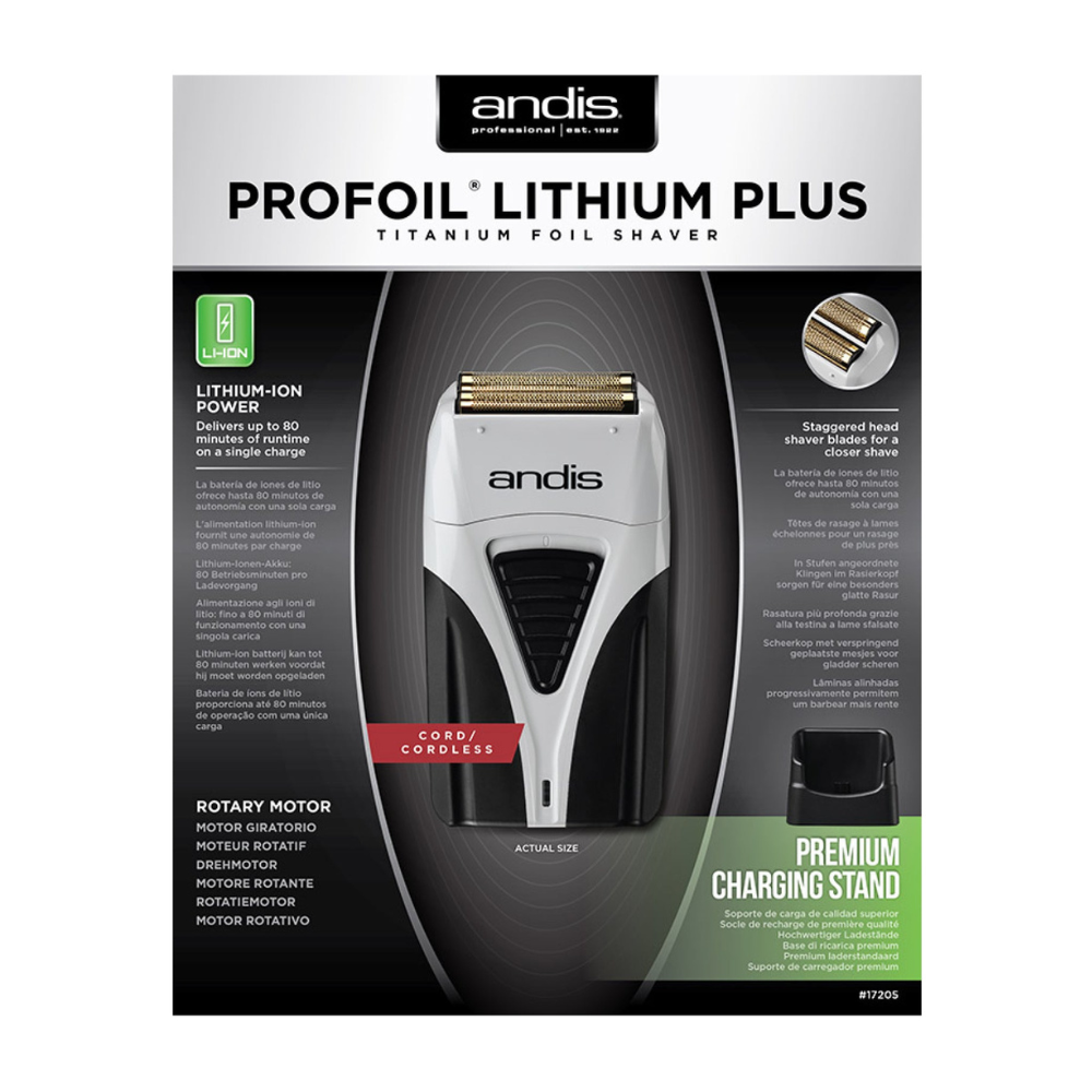 Andis Professional ProFoil Lithium Plus Titanium Foil Shaver